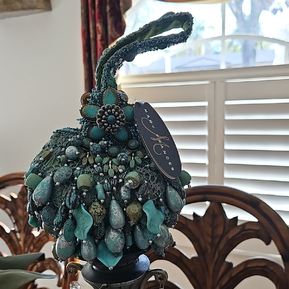 mary frances turquoise  evening bag
